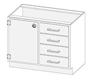 4-Drawer Combo Cabinets